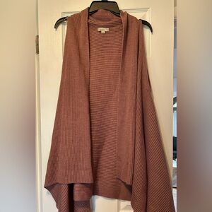 Loft Ribbed Open-Front Women’s Sweater Vest - Dusty Rose